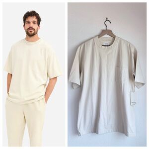 MATE the Label Men's Organic Heavyweight Relax Tee in Bone NWT Size Small